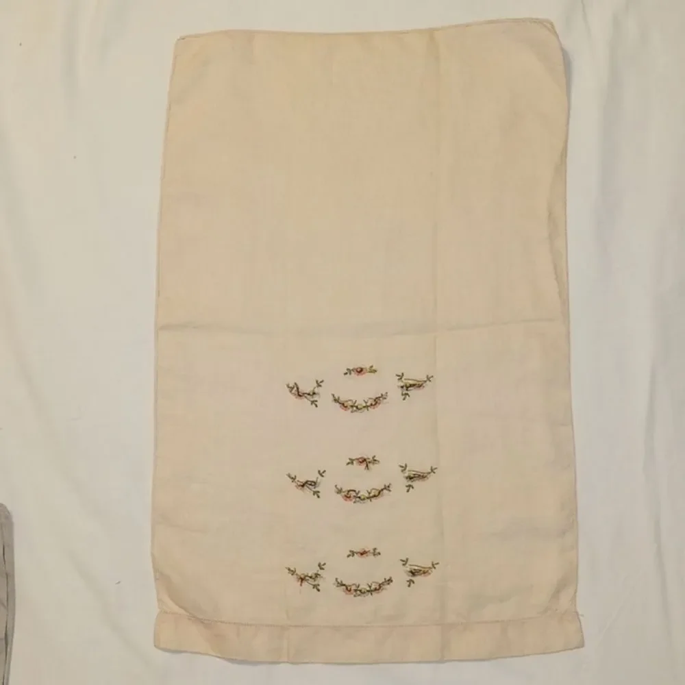 Set of Three Vintage Hand Embroidered Cloth Place Mats